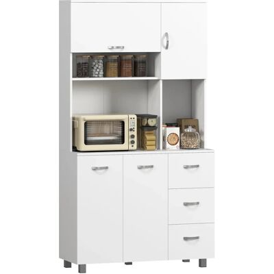 HOMCOM White Freestanding Kitchen Storage Cabinet - Kitchen Storage Cabinet HOMCOM White Freestanding Kitchen Storage Cabinet - Kitchen Storage Cabinet