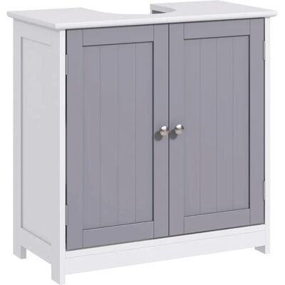 Kleankin 60x60cm Under Sink Storage Cabinet Adjustable Shelf Handle White - Storage Cabinet Kleankin 60x60cm Under Sink Storage Cabinet Adjustable Shelf Handle White - Storage Cabinet