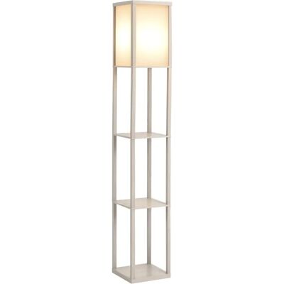 HOMCOM 4-Tier Floor Lamp - Standing Lamp with Storage Shelf for Home Office Beige HOMCOM 4-Tier Floor Lamp - Standing Lamp with Storage Shelf for Home Office Beige