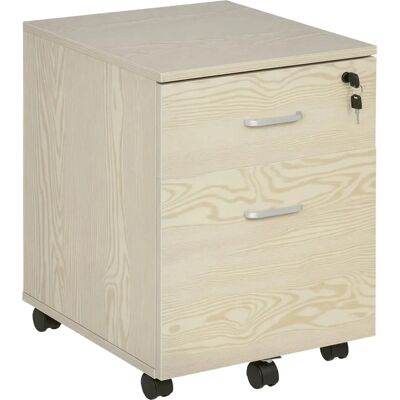 Vinsetto 2-Drawer Locking Office Filing Cabinet - Oak & Light Brown - Filing Cabinet Vinsetto 2-Drawer Locking Office Filing Cabinet - Oak & Light Brown - Filing Cabinet