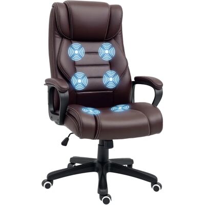 Vinsetto High Back 6 Points Vibration Massage Office Chair - Brown Vinsetto High Back 6 Points Vibration Massage Office Chair - Brown