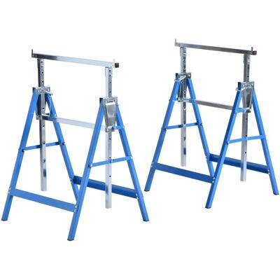HOMCOM Blue Steel Telescoping Work Bench - Work Bench HOMCOM Blue Steel Telescoping Work Bench - Work Bench