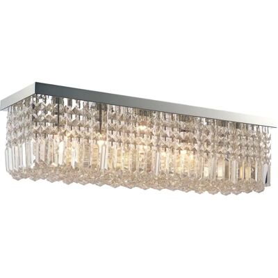 HOMCOM Modern Crystal Ceiling Light - Square Chandelier for Home Office - Unisex HOMCOM Modern Crystal Ceiling Light - Square Chandelier for Home Office - Unisex