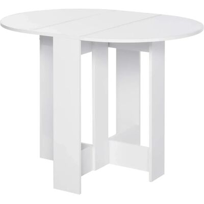 HOMCOM White Foldable Dining Table - Space-Saving Kitchen Table HOMCOM White Foldable Dining Table - Space-Saving Kitchen Table