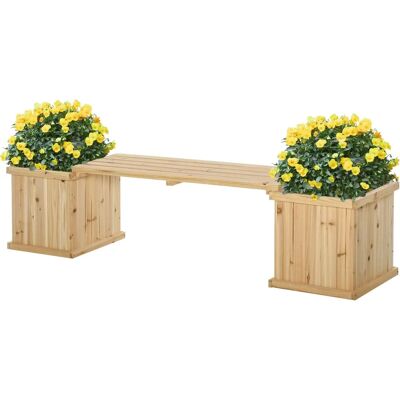 Outsunny Wooden Garden Bed & Bench Natural - Garden Type Outsunny Wooden Garden Bed & Bench Natural - Garden Type