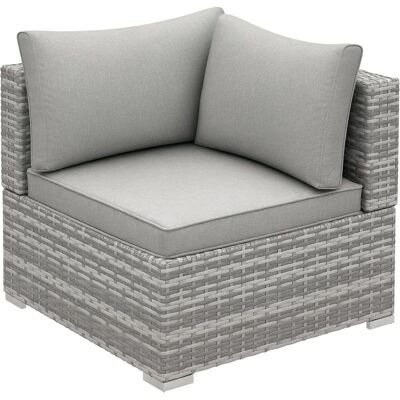 Outsunny Rattan Corner Sofa Light Grey - Corner Sofa Outsunny Rattan Corner Sofa Light Grey - Corner Sofa