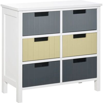 HOMCOM Simple Chest of 6 Drawers Storage Cabinet - Storage Cabinet HOMCOM Simple Chest of 6 Drawers Storage Cabinet - Storage Cabinet