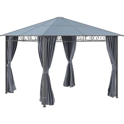 Outsunny 3 x 3(m) Hardtop Gazebo for Garden Party w/ Polycarbonate Curtains Outsunny 3 x 3(m) Hardtop Gazebo for Garden Party w/ Polycarbonate Curtains