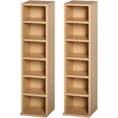 HOMCOM Set of 2 CD Media Shelf Tower Rack - CD Media Shelf HOMCOM Set of 2 CD Media Shelf Tower Rack - CD Media Shelf