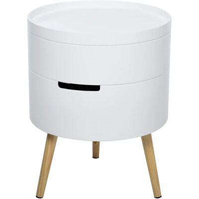 HOMCOM White Side Coffee Table with Detachable Tray - End Desk & Night Stand HOMCOM White Side Coffee Table with Detachable Tray - End Desk & Night Stand