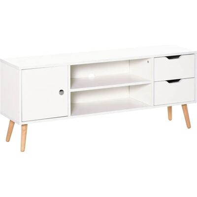 HOMCOM White Modern TV Stand with Storage - TV Stand HOMCOM White Modern TV Stand with Storage - TV Stand