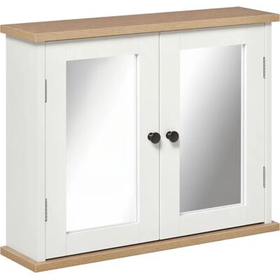 Kleankin Bathroom Mirror Cabinet Wall Mounted Storage Cupboard Double Door - Bathroom Mirror Cabinet Kleankin Bathroom Mirror Cabinet Wall Mounted Storage Cupboard Double Door - Bathroom Mirror Cabinet