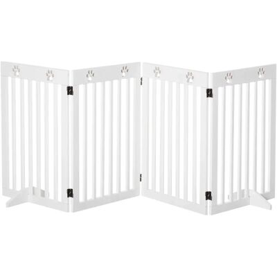 PawHut Pet Gate White - Foldable Freestanding Dog Barrier PawHut Pet Gate White - Foldable Freestanding Dog Barrier
