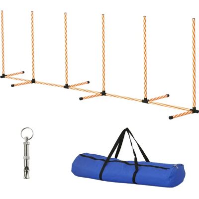 PawHut Dog Agility Weave Poles - Training Obstacle Course - Orange PawHut Dog Agility Weave Poles - Training Obstacle Course - Orange