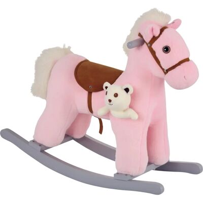 HOMCOM Kids Plush Ride-On Pink Horse - Ride-On Toy for 18-36 Months HOMCOM Kids Plush Ride-On Pink Horse - Ride-On Toy for 18-36 Months