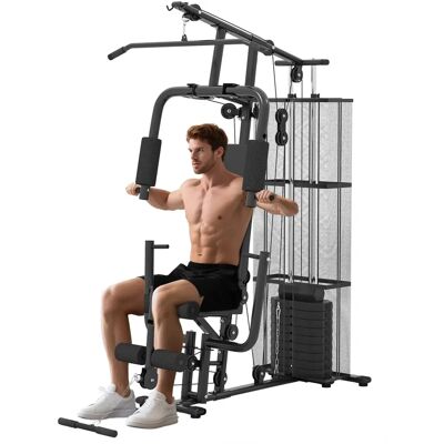 HOMCOM Multi-Exercise Gym Home Weight Training Station - Black HOMCOM Multi-Exercise Gym Home Weight Training Station - Black
