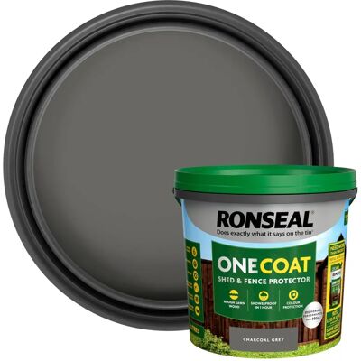 Ronseal One Coat Fence Life 5L - Charcoal Grey - Fence Paint Ronseal One Coat Fence Life 5L - Charcoal Grey - Fence Paint