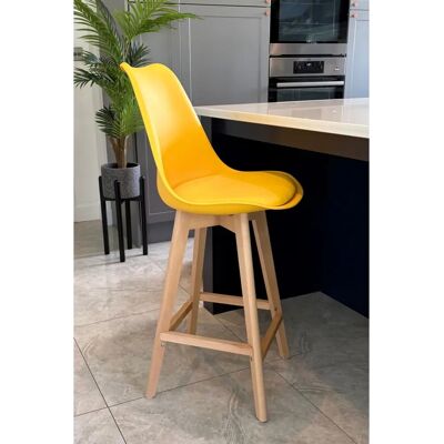 Fusion Living Soho Yellow Plastic Bar Stool - Bar Stool Fusion Living Soho Yellow Plastic Bar Stool - Bar Stool