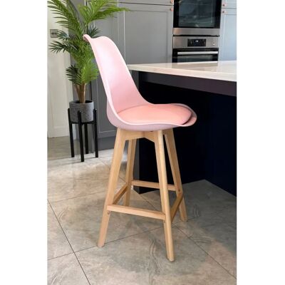 Fusion Living Soho Light Pink Plastic Bar Stool - Bar Stool Fusion Living Soho Light Pink Plastic Bar Stool - Bar Stool