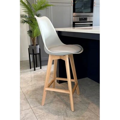 Fusion Living Soho Light Grey Plastic Bar Stool - Bar Stool Fusion Living Soho Light Grey Plastic Bar Stool - Bar Stool