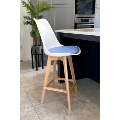 Fusion Living Soho Light Blue Eiffel-Inspired Plastic Bar Stool - Bar Type Fusion Living Soho Light Blue Eiffel-Inspired Plastic Bar Stool - Bar Type