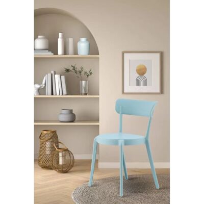 Fusion Living Dusky Blue Plastic Bistro Dining Chair - Dining Chair - Modern & Stylish Fusion Living Dusky Blue Plastic Bistro Dining Chair - Dining Chair - Modern & Stylish