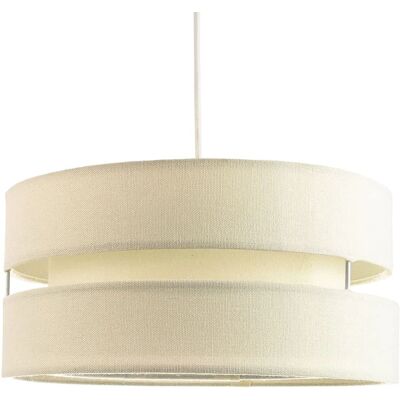 Happy Homewares - Cream Linen 14in Triple Tier - Pendant Lamp Shade Happy Homewares - Cream Linen 14in Triple Tier - Pendant Lamp Shade