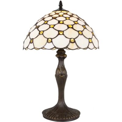 Happy Homewares Tiffany 12in Amber Brushed Antique Bronze Lamp Happy Homewares Tiffany 12in Amber Brushed Antique Bronze Lamp