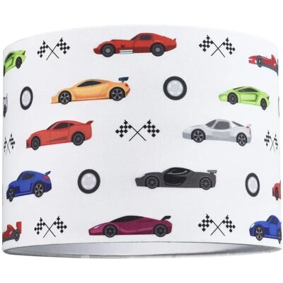 Happy Homewares - HD4792 - Racing Cars - Round Drum - Shade Happy Homewares - HD4792 - Racing Cars - Round Drum - Shade