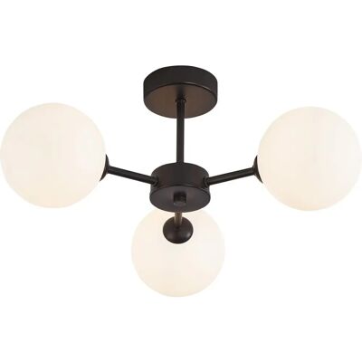 Happy Homewares - HHL - Black - Opal Globe - Ceiling Light Happy Homewares - HHL - Black - Opal Globe - Ceiling Light
