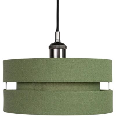 Happy Homewares - Olive Green Linen Triple - Pendant light shade Happy Homewares - Olive Green Linen Triple - Pendant light shade