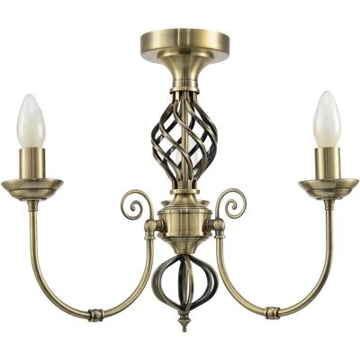 Happy Homewares - Antique Brass Chandelier - Twisted Knot Happy Homewares - Antique Brass Chandelier - Twisted Knot