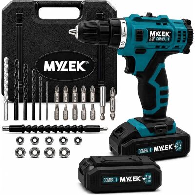 MYLEK - 21V Drill Driver - 2-Speed - 29-Piece Kit - Drill MYLEK - 21V Drill Driver - 2-Speed - 29-Piece Kit - Drill