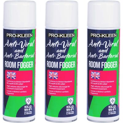 Pro-Kleen Anti Viral & Anti Bacterial Room Fogger - 500ml - 3x Pro-Kleen Anti Viral & Anti Bacterial Room Fogger - 500ml - 3x