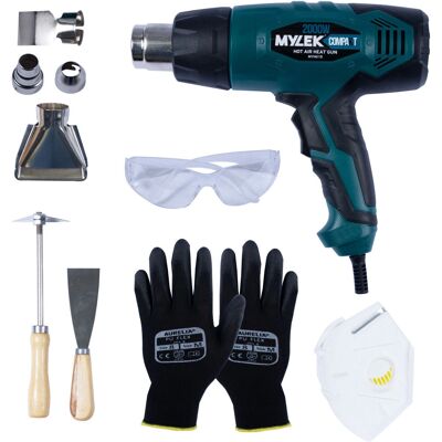 Mylek - 2000W Hot Air Heat Gun - 4 Nozzles - Heat Gun Mylek - 2000W Hot Air Heat Gun - 4 Nozzles - Heat Gun