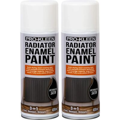 Pro-Kleen Enamel Radiator Paint - Anthracite Satin - Twin - Paint Pro-Kleen Enamel Radiator Paint - Anthracite Satin - Twin - Paint