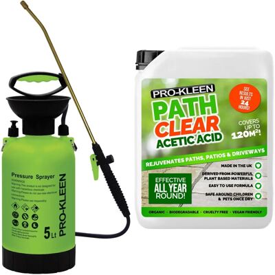 Pro-Kleen - Path Clear 30% Acetic Acid - 5L - Pump Sprayer Pro-Kleen - Path Clear 30% Acetic Acid - 5L - Pump Sprayer