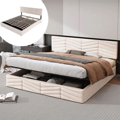 ModernLuxe - LIT-180X200-BEIGE - Beige - Publicité ModernLuxe - LIT-180X200-BEIGE - Beige - Publicité