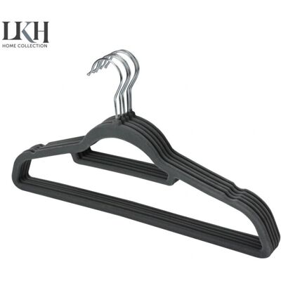 Vivo - Velvet Flocked Curved - Grey - 10-pack - Hangers Vivo - Velvet Flocked Curved - Grey - 10-pack - Hangers