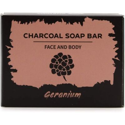 Four Candle Geranium Charcoal Soap 85g - Soap Four Candle Geranium Charcoal Soap 85g - Soap