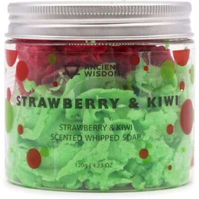 Savon à la Crème Fouettée Wisdom Ancienne - Fraise Kiwi - 120g - Publicité Savon à la Crème Fouettée Wisdom Ancienne - Fraise Kiwi - 120g - Publicité