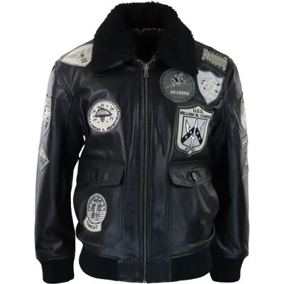Infinity Leather Veste Maverick Complète pour Hommes Pilote Bombardier Insignes US - Veste - Publicité Infinity Leather Veste Maverick Complète pour Hommes Pilote Bombardier Insignes US - Veste - Publicité