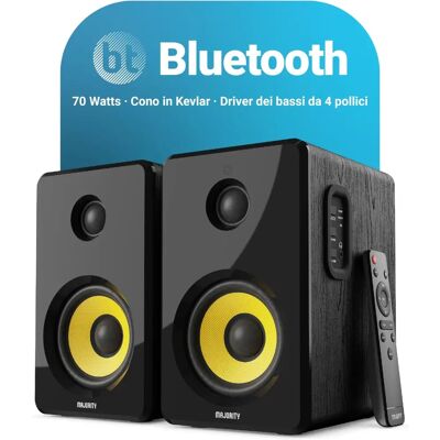 Majority D40X Aktiv Regal-Lautsprecher - 70W, Bluetooth, Schwarz Majority D40X Aktiv Regal-Lautsprecher - 70W, Bluetooth, Schwarz