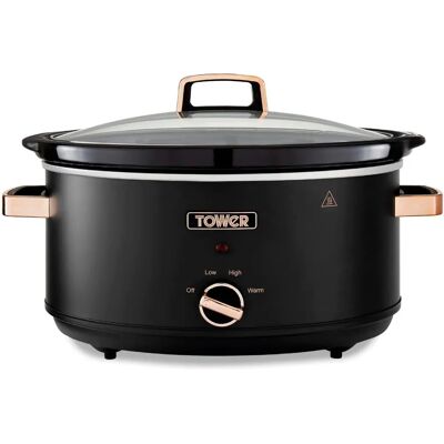 Tower Cavaletto 6.5L - Black & Rose Gold - Slow Cooker Tower Cavaletto 6.5L - Black & Rose Gold - Slow Cooker
