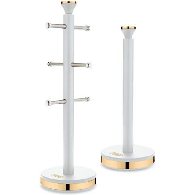 Tower Cavaletto Towel Pole and Mug Tree Set - White Tower Cavaletto Towel Pole and Mug Tree Set - White