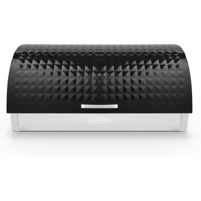 Tower Stainless Steel Black Bread Bin - Large Storage Tower Stainless Steel Black Bread Bin - Large Storage