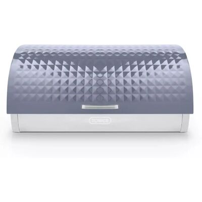 Tower Stainless Steel Grey Bread Bin - Large Storage Tower Stainless Steel Grey Bread Bin - Large Storage