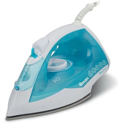 Swan SI12056AQ Ceramic Soleplate Steam Iron - White & Aqua Swan SI12056AQ Ceramic Soleplate Steam Iron - White & Aqua