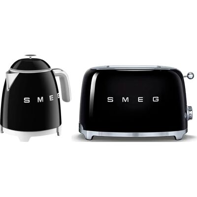 Smeg Retro Range Breakfast Set - Kettle & Toaster - Black Smeg Retro Range Breakfast Set - Kettle & Toaster - Black