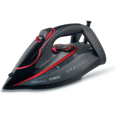 Tower T22032RED Iron - CeramicGlide Steam - 3100W - Black, Red - Steam Iron Tower T22032RED Iron - CeramicGlide Steam - 3100W - Black, Red - Steam Iron